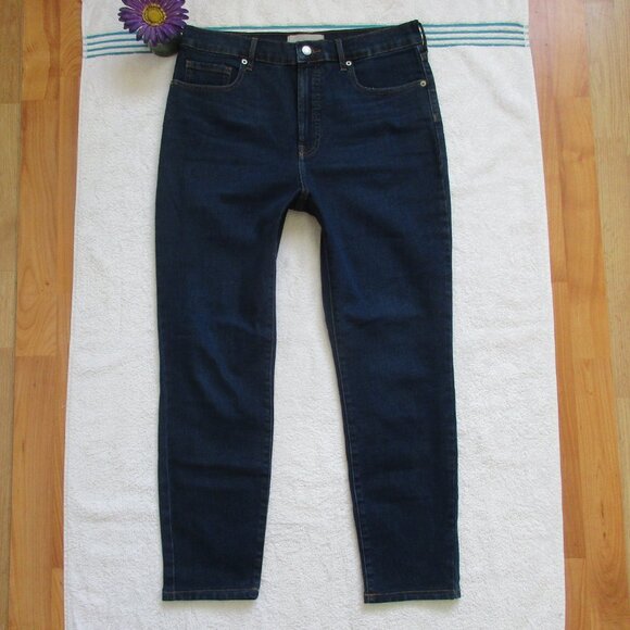 EVERLANE Jeans Size 31 Dark Blue High Rise Skinny Ankle Denim - Picture 4 of 10